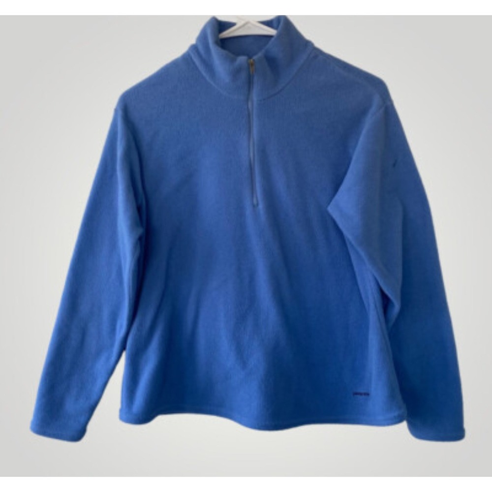 Patagonia Caraline Womens L Blue Fleece‎ 1/4 Zip Pullover Sweater Jacket